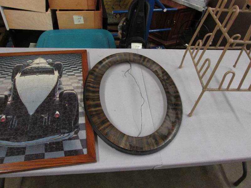 lot 65 image: Framed Puzzle, Vintage Frame, Shoe ...