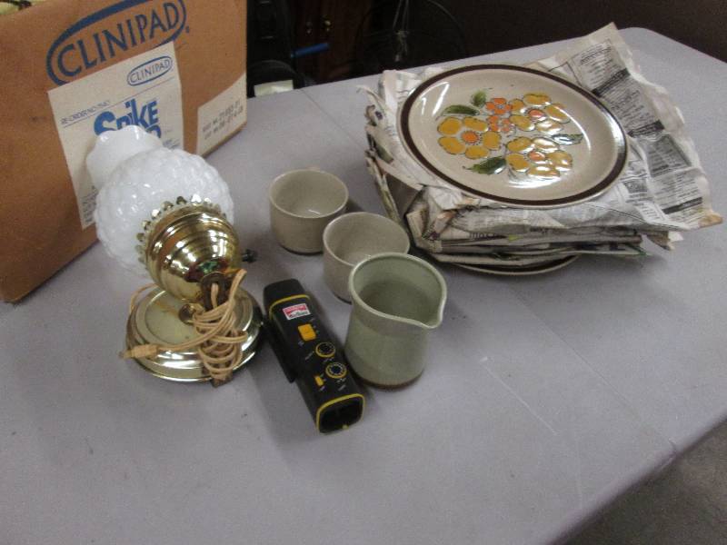 lot 69 image: Stoneware Dinnerware, Wall Sconce l...