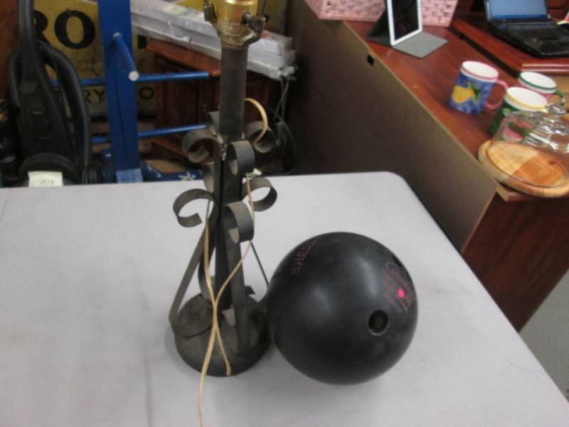 lot 98 image: Metal Lamp, Columbia Shadow Black ...