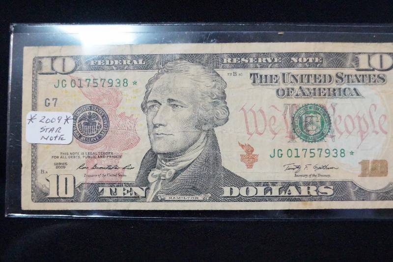 2009 Star Note $10 Federal Reserve Note