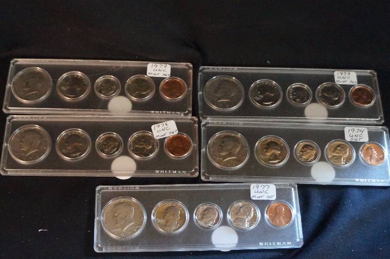 1973, 1974, 1977, 1978, 1979,  Uncirculated Mint Set