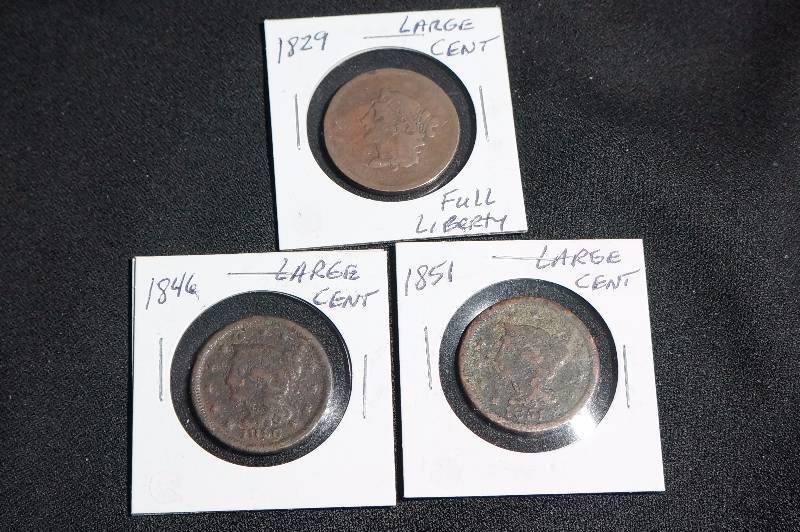 1846,1829 Full Liberty,1851 Large Cent