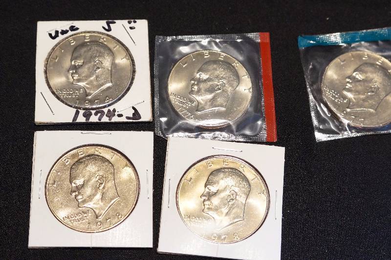 1977-P, 1977-D, 1978-P, 1978-D, 1974-D Einsenhower Dollars