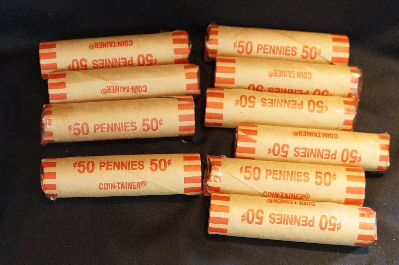 10 Rolls of 50 Lincoln Wheat Pennies