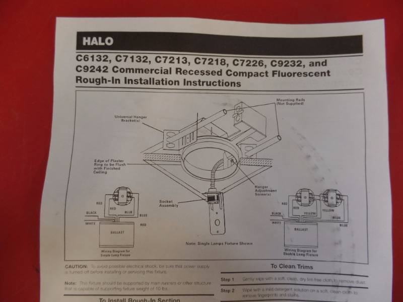 Recessed Fluorescent Rough-In Installation Kits