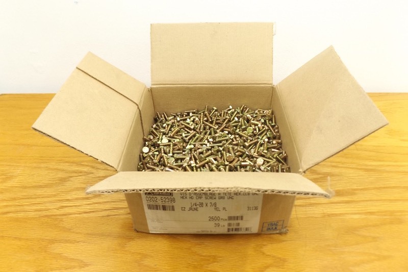 Qty x (2000) 14-20 x 78 Grade 8 Full Thread Coarse Hex Cap Screw Yellow Zinc