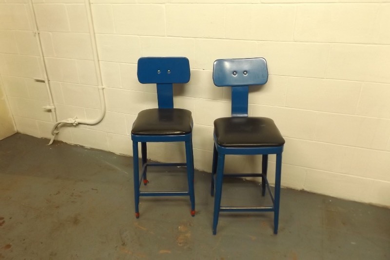 2 Metal Industrial Work Chairs