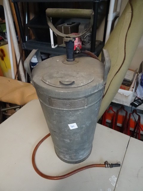 lot 43 image: Vintage pump type fire extinguisher...