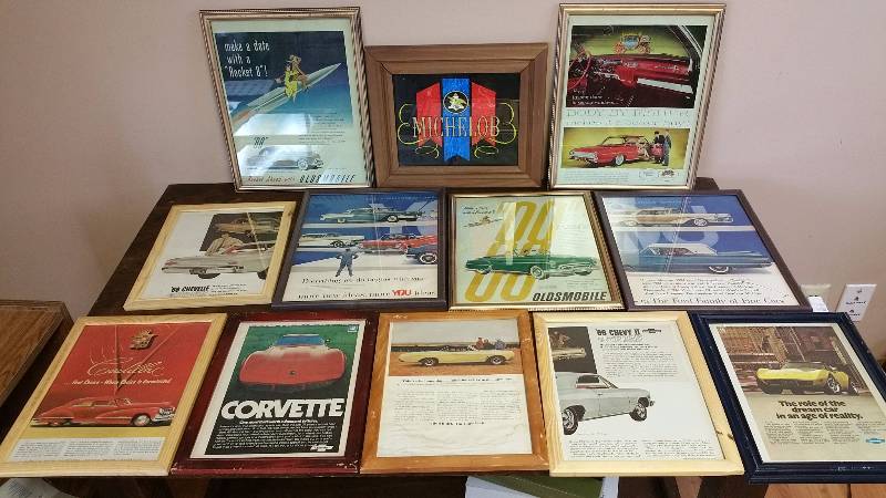 lot 138 image: Framed Car Advertising
