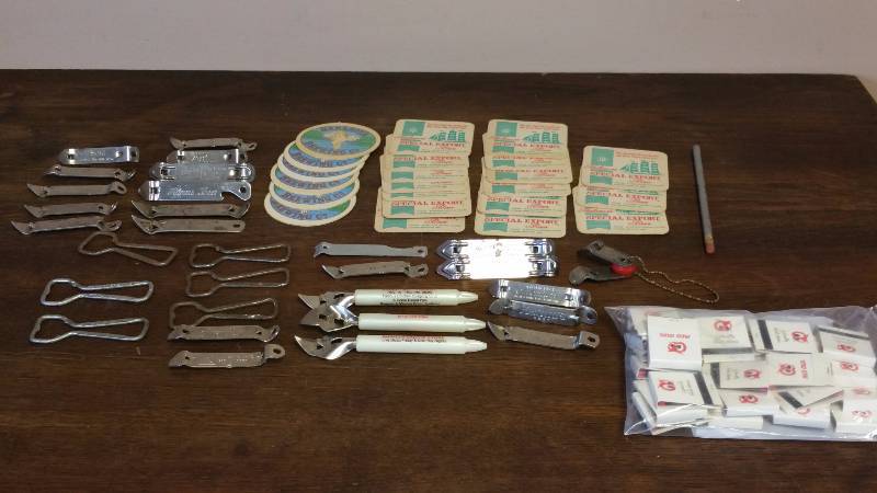 lot 207 image: Beer Advertising Bottle Openers  Red Owl Matchbooks