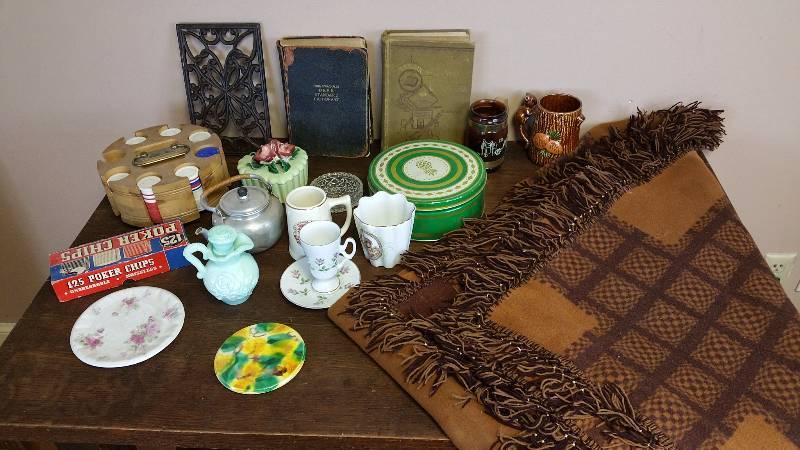 lot 218 image: Cast Iron Register Cover & Poker Chips