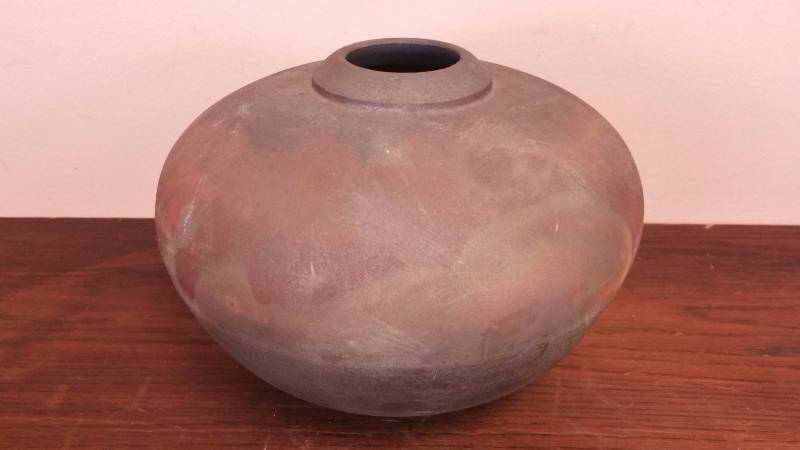 lot 23 image: Smoke Fired  Pottery - Signed