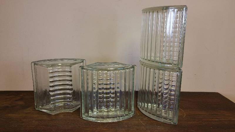 lot 32 image: (4) Vintage Glass Architectural Pieces