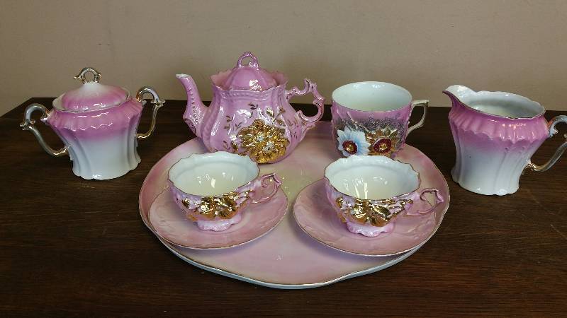 lot 43 image: Ornate Antique Tea Set