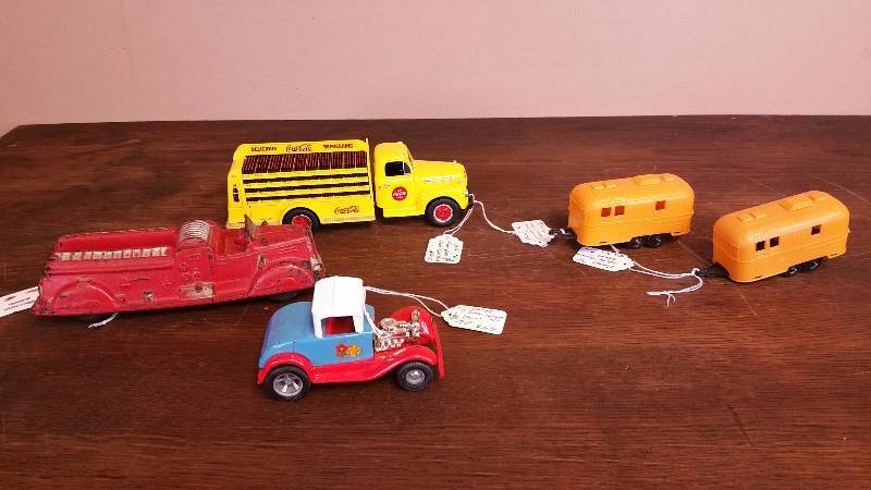 lot 60 image: First Gear Coca-Cola Truck, Auburn Firetruck, Airstream  Trailers, Etc