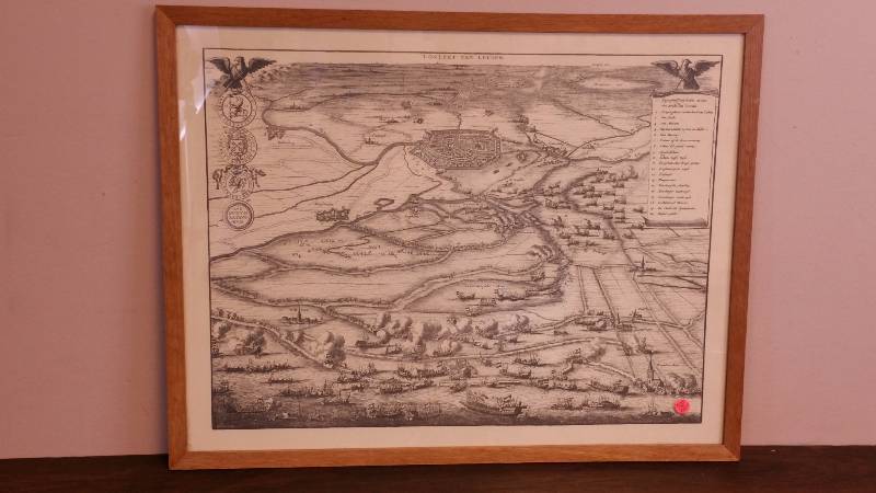 lot 74 image: Antique Tontzet Van Leydan Framed Lithograph Map
