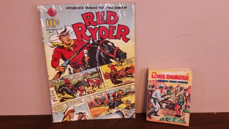 lot 78 image: 1968 Lone Ranger Book  Red Ryder #1 Comic Reprint