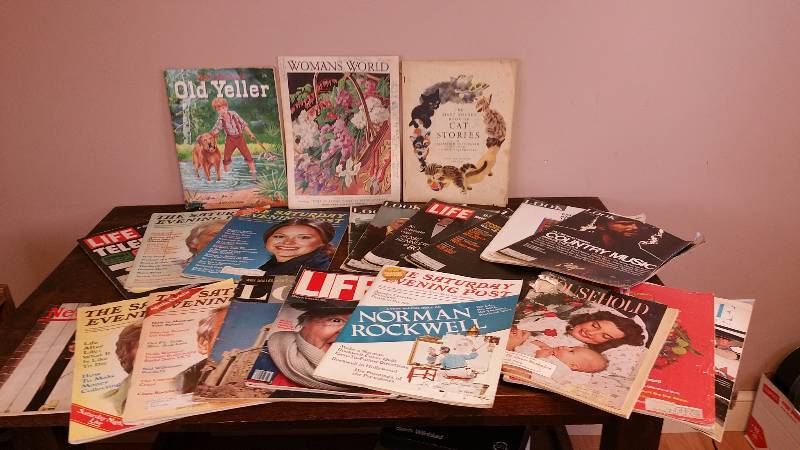 lot 119 image: Saturday Evening Post, Life, Womans World, Etc Magazines