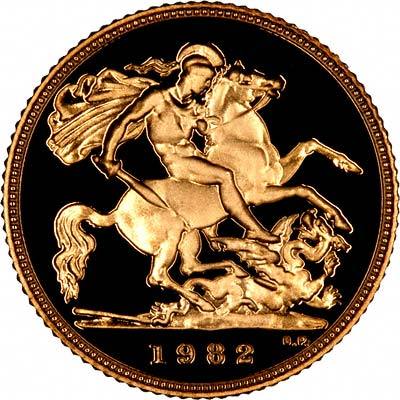 lot 0B image: 1982 Half Sovereign Proof Gold Coin - Low Mintage