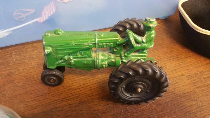 lot 255 image: Vintage Plastic Tractor, Army Guys  Tanks, Swamp Thing Action Figure, Etc