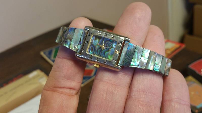 lot 263 image: Gold Cross Pen, Mother of Pearl Watch, Daytons Watch, Magic the Gathering Cards, and More