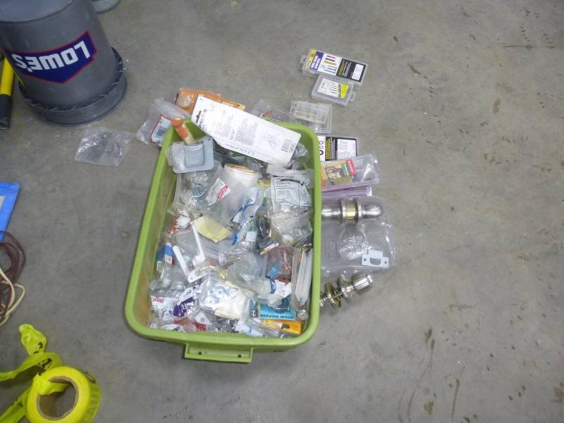 lot 12 image: Assorted Fasteners & Door Knob Handles