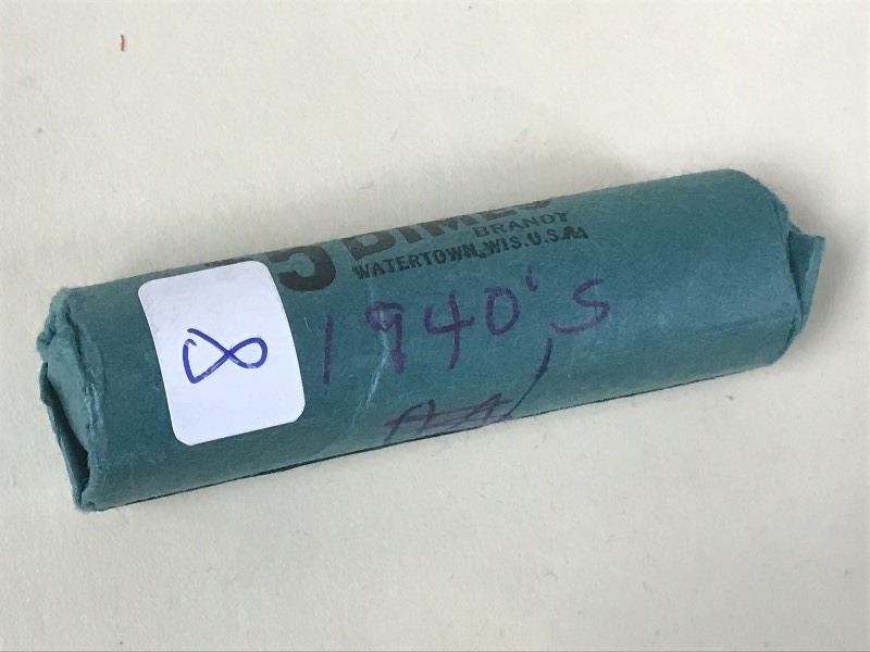 (1) Roll Of 1940s Mercury Dimes--(...