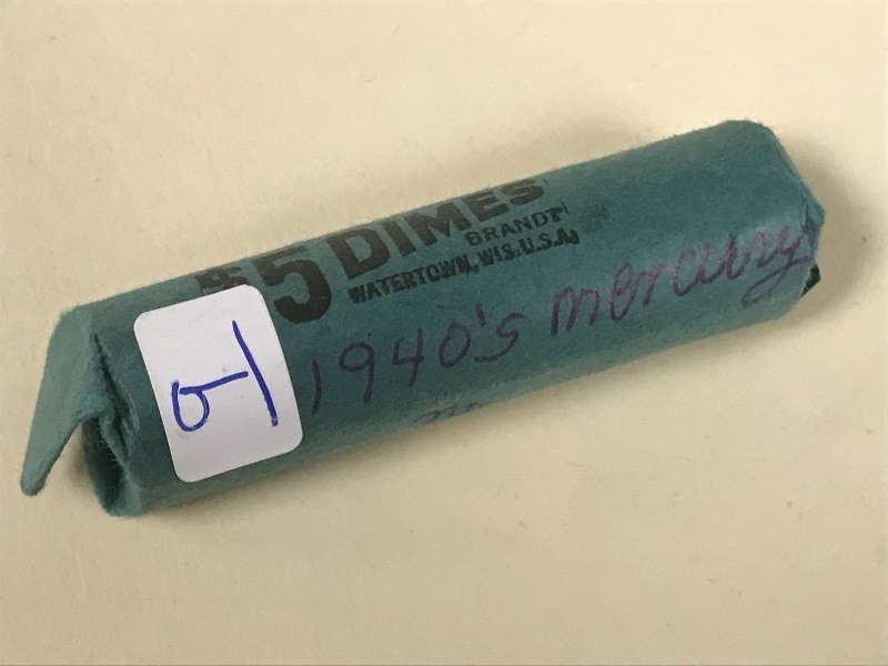 (1) Roll Of 1940s Mercury Dimes--(...