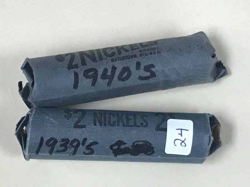 (2) Rolls Of Nickels 1939s & 1940...