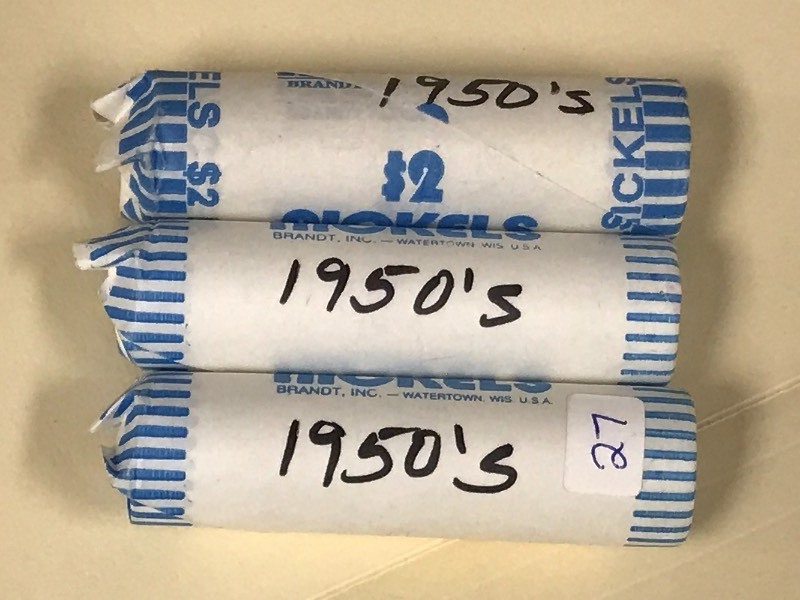 (3) Rolls Of 1950s Nickels ...