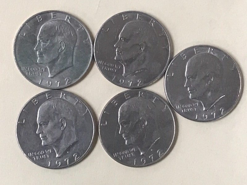 (5) 1972 Eisenhower Dollar Coins ...