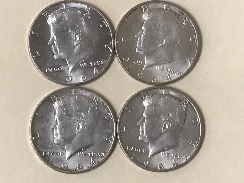 (4) 1964 Kennedy Half Dollars ...