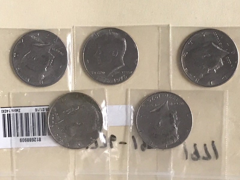 Lot Of (5) Kennedy Half Dollars (3...
