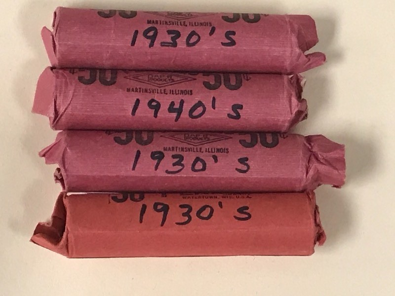 (4) Rolls Of Lincoln Cents (3) 193...