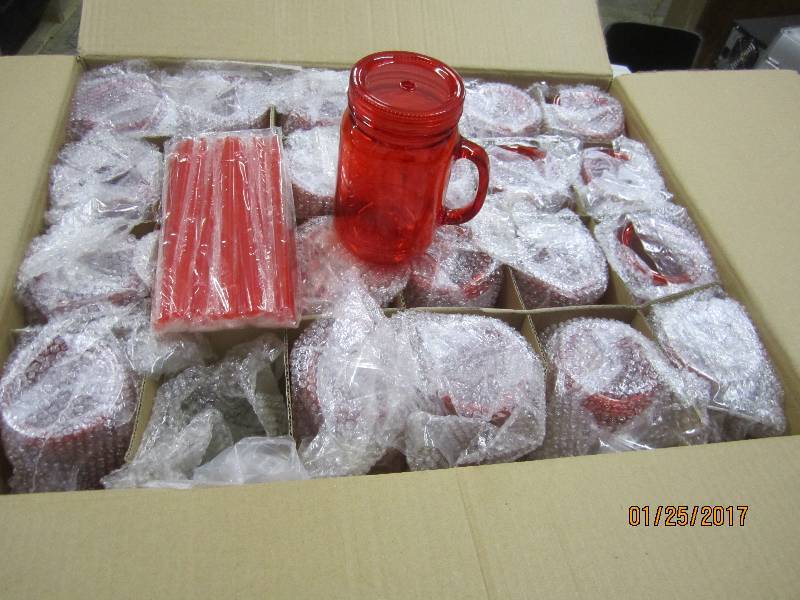 lot 74 image: Case of 24 Insulated Mason Jar Tumb...