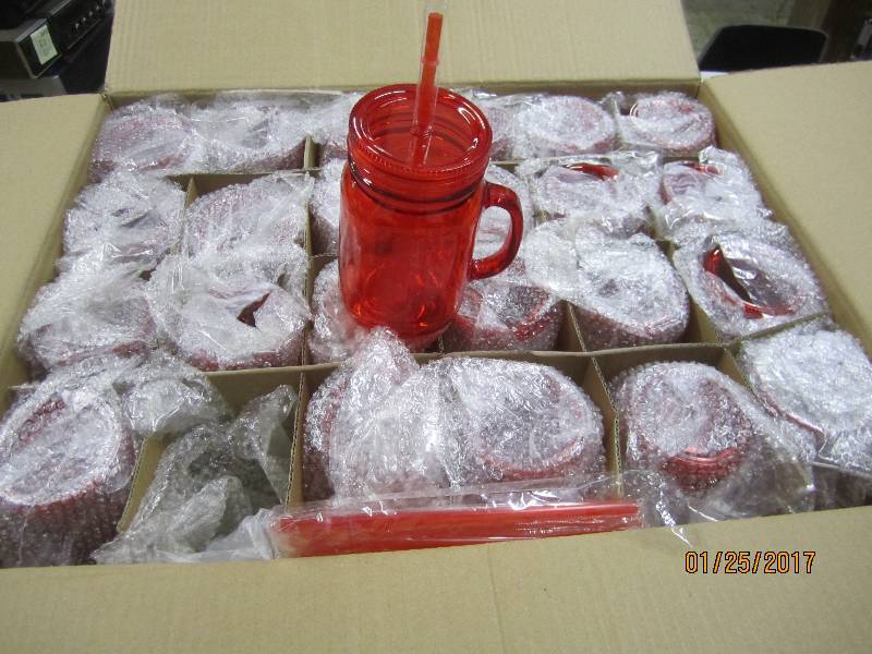 lot 76 image: Case of 24 Insulated Mason Jar Tumb...