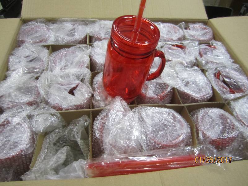 lot 77 image: Case of 24 Insulated Mason Jar Tumb...