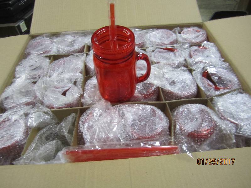 lot 81 image: Case of 24 Insulated Mason Jar Tumb...