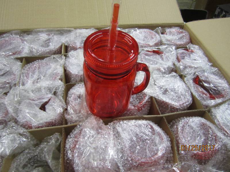 lot 82 image: Case of 24 Insulated Mason Jar Tumb...