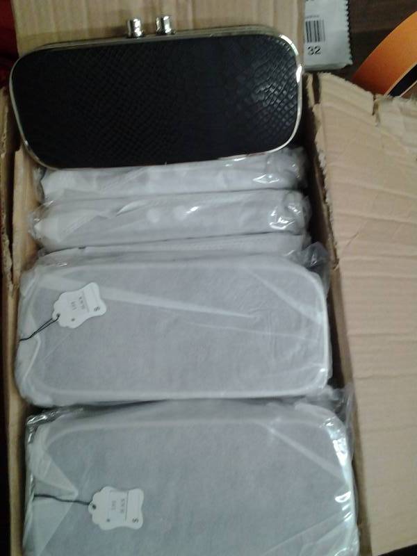 lot 31 image: 10-New Black Clutch Purses 9x4x1 12