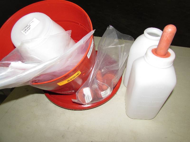 Chicken Feeder and Water, Milk Bottles