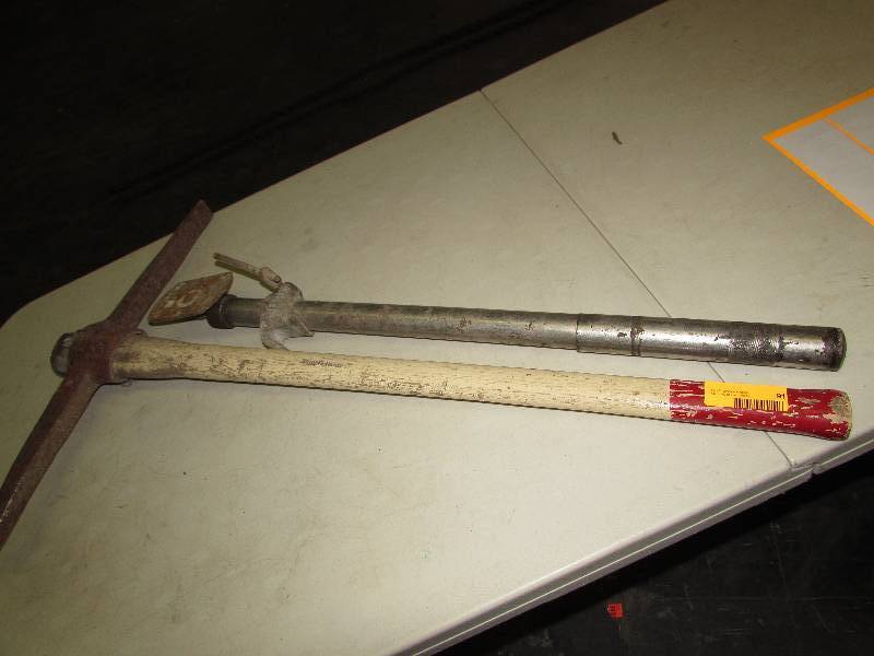 Pick Axe and some sort of ceiling jack