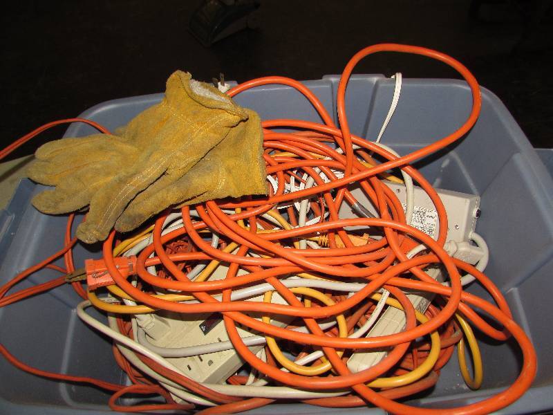 Tub of electrical cords