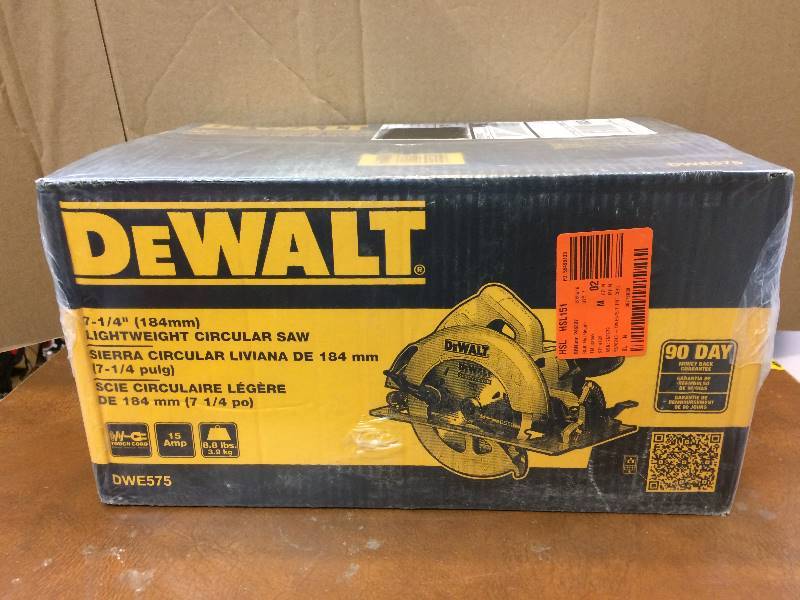 lot 51 image: Dewalt 15 Amp 7-14 in. Lightweight Circular Saw never used
