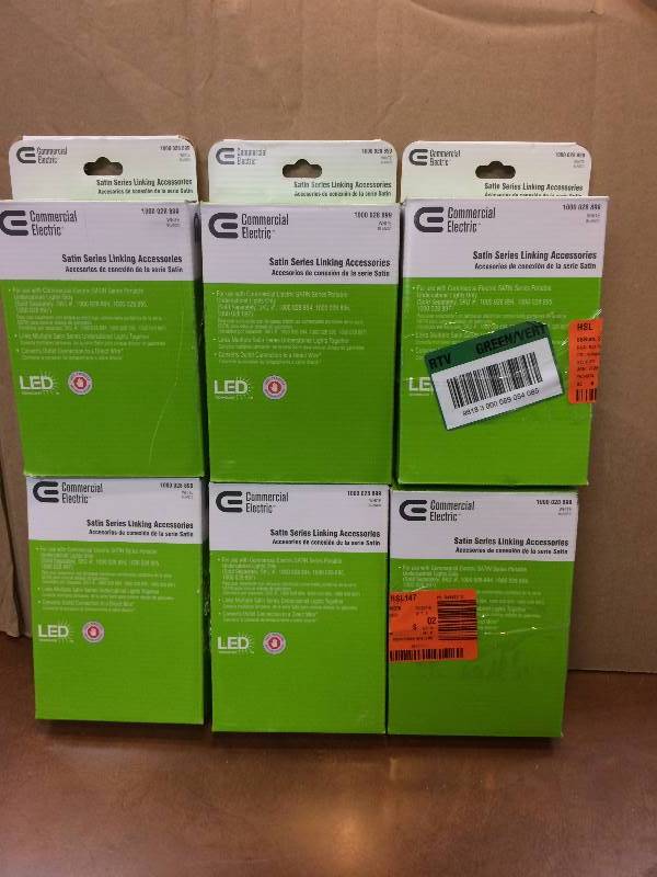 lot 72 image: Lot of 3 Commercial Electric SatinSeries Linking Accessories New