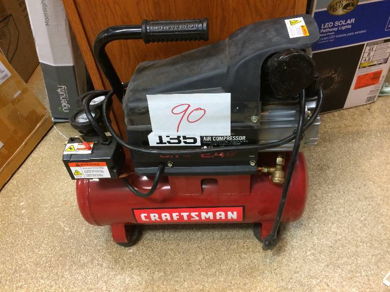 lot 90 image: Craftsman 3 Gallon Oil Lube 135psi Portable Air Compressor