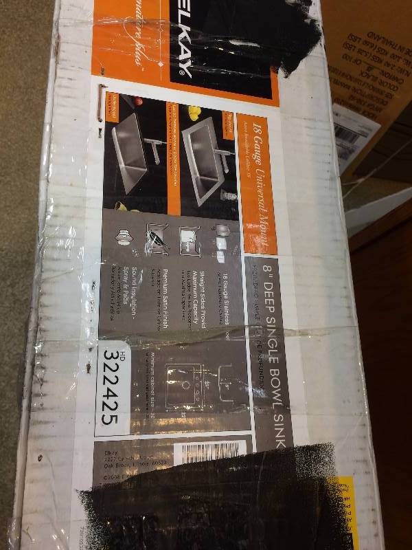 lot 91 image: Signature Plus Dual Mount Stainless Steel 25 in. 4-Hole Single Bowl Kitchen Sink never used