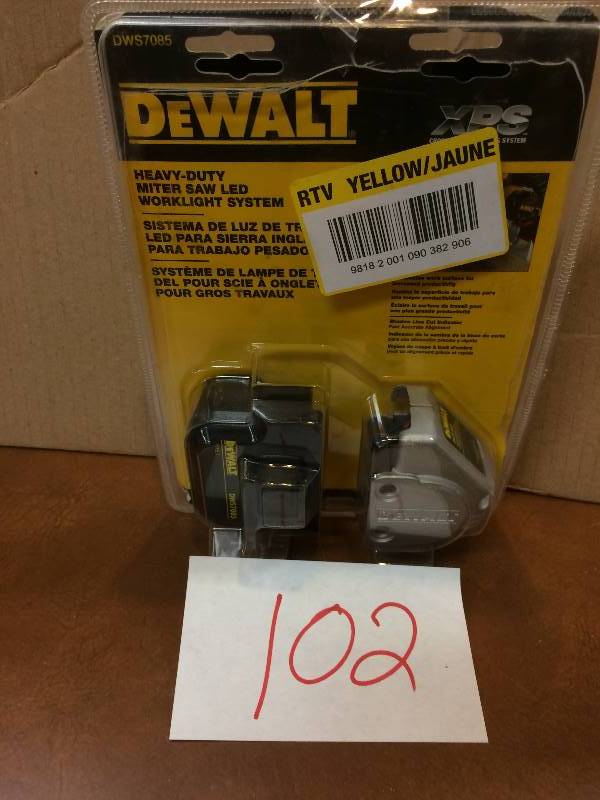 lot 102 image: Dewalt Heavy Duty Miter Saw LED Worklight system
