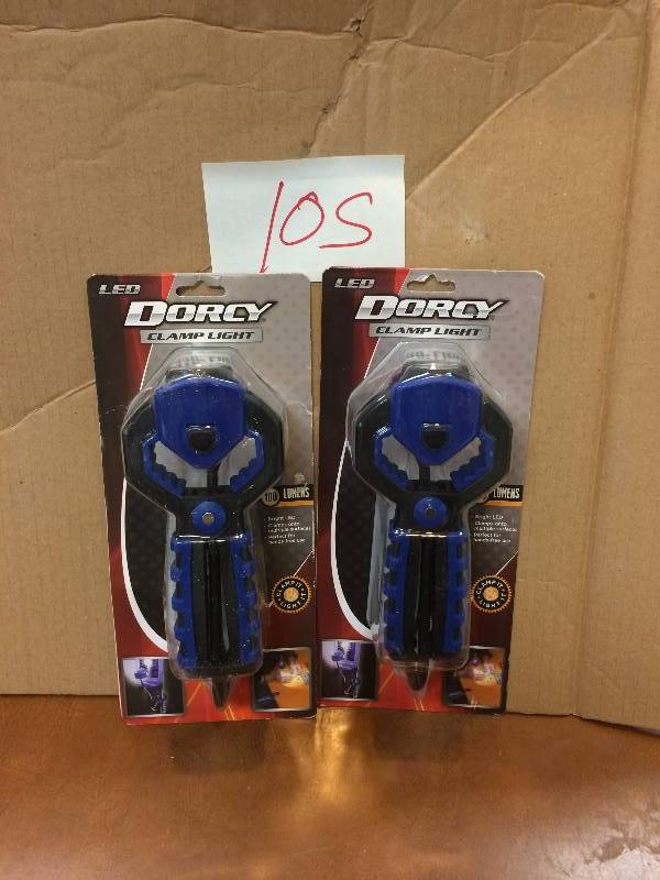 lot 105 image: Lot of 2 LED Dorcy Clamp Lights New