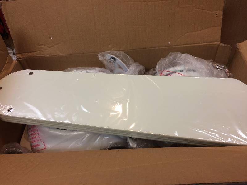 lot 111 image: Hampton Bay Littleton 42 in. White Ceiling Fan Never used